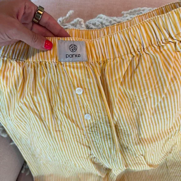 Parke Yellow Striped Boxer Pants - Picture 2 of 5